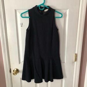 Ann Taylor LOFT: Navy Pinstripe Flutter Dress